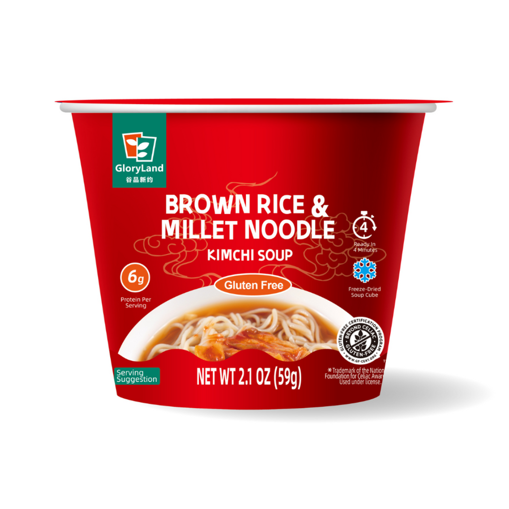 Brown Rice & Millet Noodle Kimchi Soup